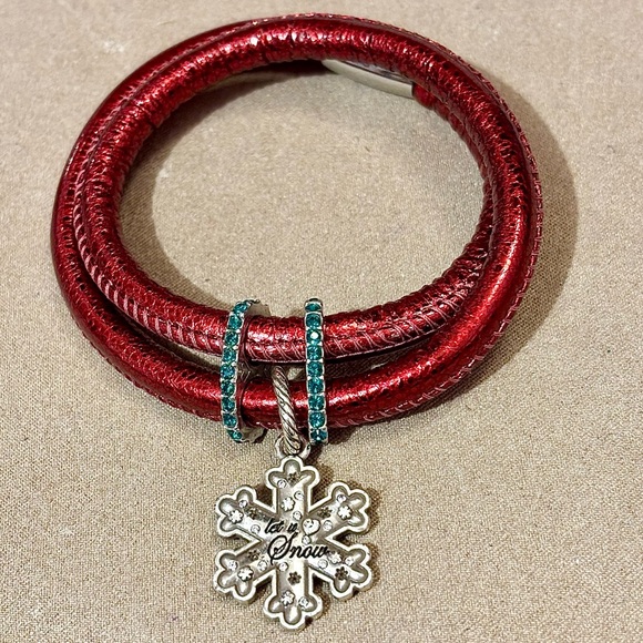 Brighton Double Sparkle Woodstock bracelet Red leather Holds beads & charms - Picture 7 of 10